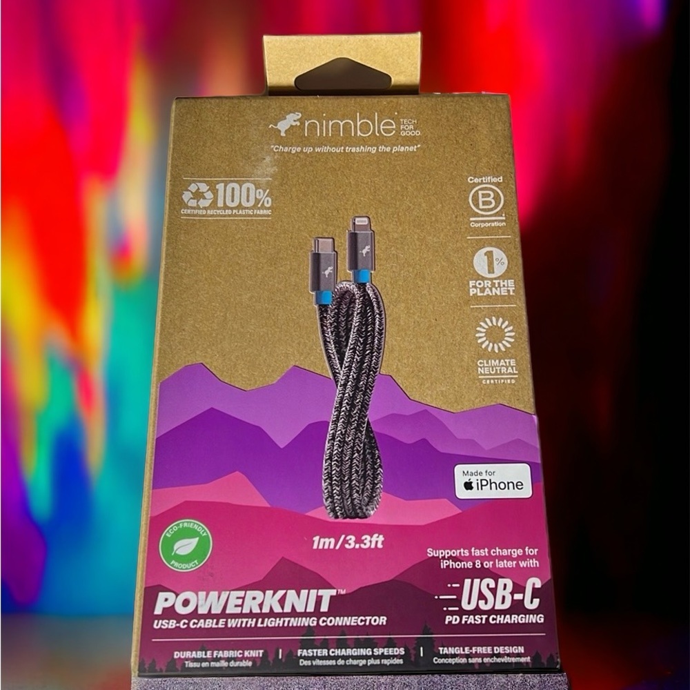 NIB nimble PowerKnit USB-C to Lightning Cable 1m/3.3ft